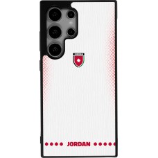 Coque Samsung Galaxy S25 Ultra - Silicone rigide noir Maillot de football Jordanie 2026 personnalisable