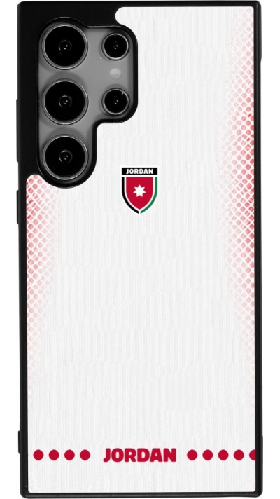 Coque Samsung Galaxy S25 Ultra - Silicone rigide noir Maillot de football Jordanie 2026 personnalisable