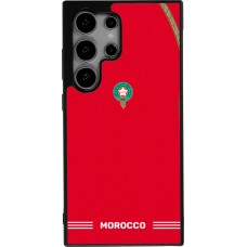 Coque Samsung Galaxy S25 Ultra - Silicone rigide noir Maillot de football Maroc 2026 personnalisable