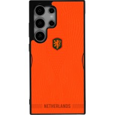 Coque Samsung Galaxy S25 Ultra - Silicone rigide noir Maillot de football Pays-Bas 2026 personnalisable