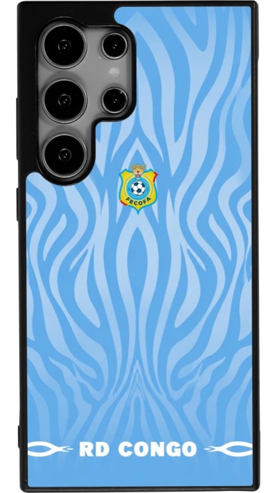 Coque Samsung Galaxy S25 Ultra - Silicone rigide noir Maillot de football RD Congo 2026 personnalisable