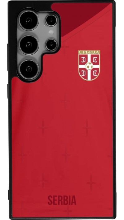 Samsung Galaxy S25 Ultra Case Hülle - Silikon schwarz Serbien 2022 personalisierbares Fussballtrikot