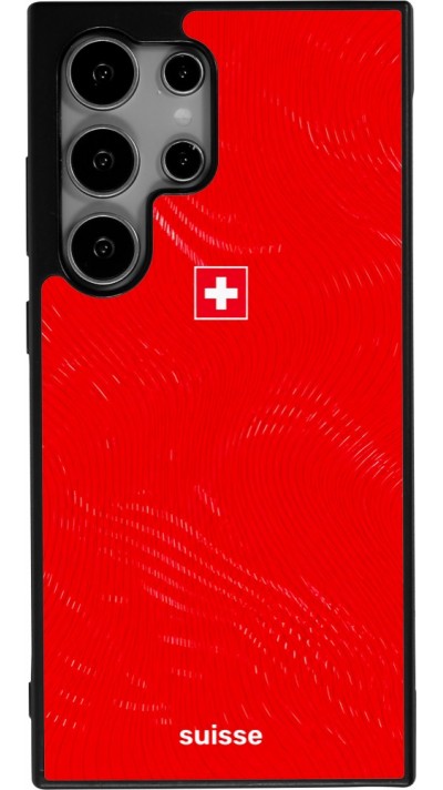 Coque Samsung Galaxy S25 Ultra - Silicone rigide noir Maillot de football Suisse 2026 personnalisable
