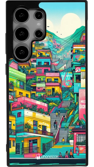 Coque Samsung Galaxy S25 Ultra - Silicone rigide noir Medellin Comuna 13 Art
