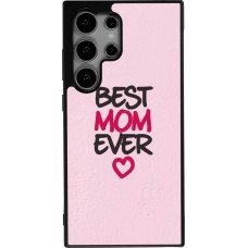 Coque Samsung Galaxy S25 Ultra - Silicone rigide noir Mom 2023 best Mom ever pink