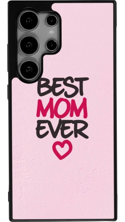 Coque Samsung Galaxy S25 Ultra - Silicone rigide noir Mom 2023 best Mom ever pink