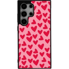 Coque Samsung Galaxy S25 Ultra - Silicone rigide noir Mom 2024 petits coeurs
