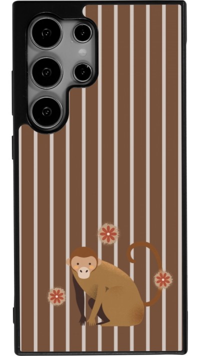 Samsung Galaxy S25 Ultra Case Hülle - Silikon schwarz Monkey with stripes
