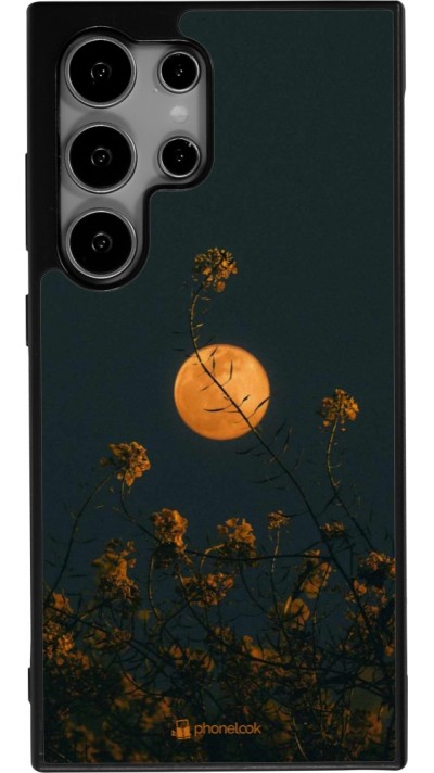 Coque Samsung Galaxy S25 Ultra - Silicone rigide noir Moon Flowers