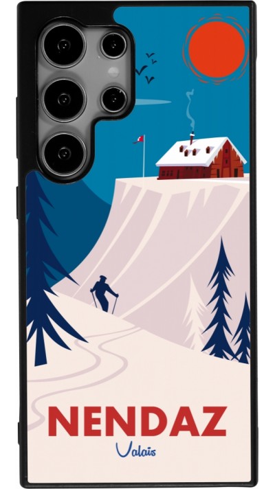 Coque Samsung Galaxy S25 Ultra - Silicone rigide noir Nendaz Cabane Ski