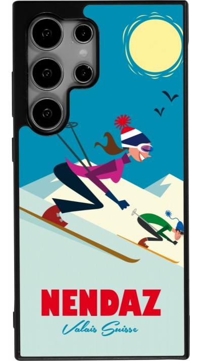 Coque Samsung Galaxy S25 Ultra - Silicone rigide noir Nendaz Ski Downhill