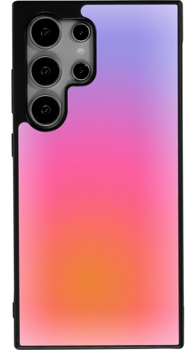 Coque Samsung Galaxy S25 Ultra - Silicone rigide noir Orange Pink Blue Gradient