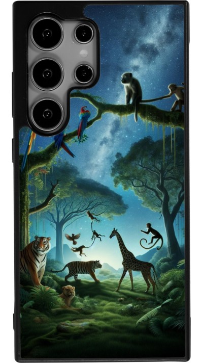 Coque Samsung Galaxy S25 Ultra - Silicone rigide noir Paradis des animaux exotiques