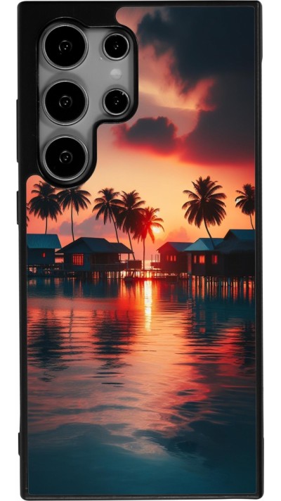 Coque Samsung Galaxy S25 Ultra - Silicone rigide noir Paradis Maldives