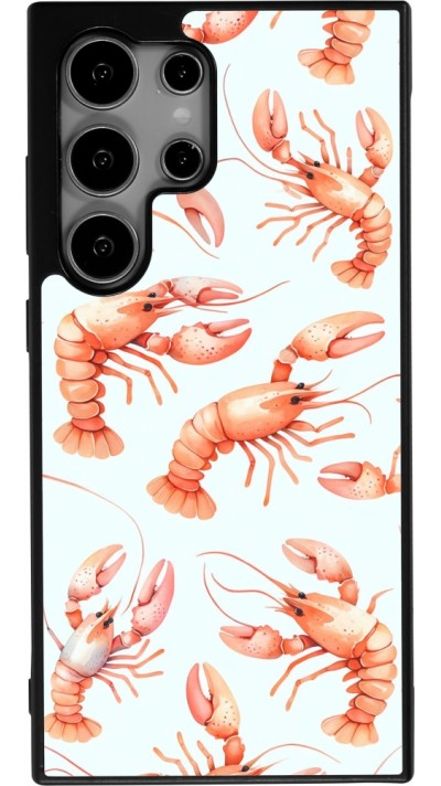 Coque Samsung Galaxy S25 Ultra - Silicone rigide noir Pattern de homards pastels