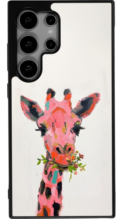 Coque Samsung Galaxy S25 Ultra - Silicone rigide noir Pink Girafe Paint