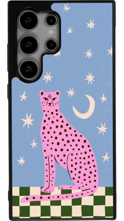 Coque Samsung Galaxy S25 Ultra - Silicone rigide noir Pink leopard with stars 2026