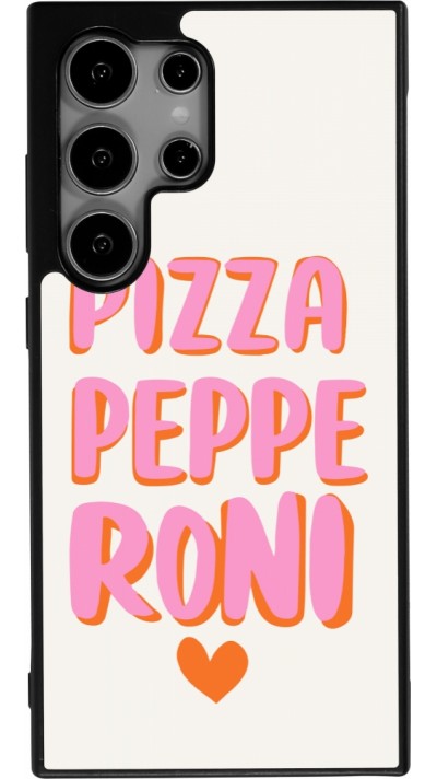 Coque Samsung Galaxy S25 Ultra - Silicone rigide noir Pizza pepperoni 2026