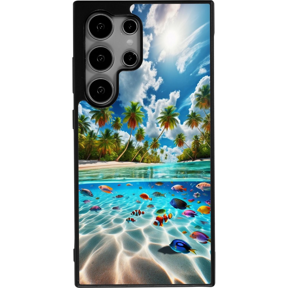 Coque Samsung Galaxy S25 Ultra - Silicone rigide noir Plage Paradis