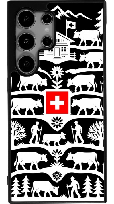 Coque Samsung Galaxy S25 Ultra - Silicone rigide noir Poya Suisse 3 noir
