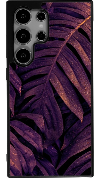 Coque Samsung Galaxy S25 Ultra - Silicone rigide noir Purple Light Leaves