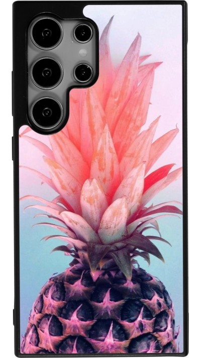 Coque Samsung Galaxy S25 Ultra - Silicone rigide noir Purple Pink Pineapple