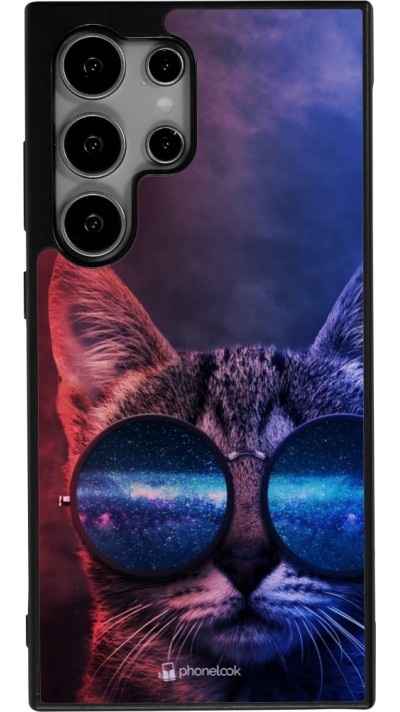 Coque Samsung Galaxy S25 Ultra - Silicone rigide noir Red Blue Cat Glasses