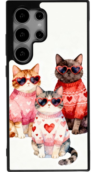 Samsung Galaxy S25 Ultra Case Hülle - Silikon schwarz Saint Valentines Day 26 Cat Love