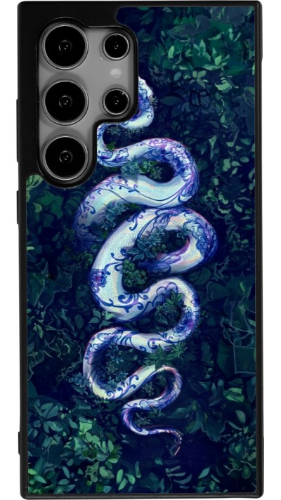 Coque Samsung Galaxy S25 Ultra - Silicone rigide noir Serpent Blue Anaconda