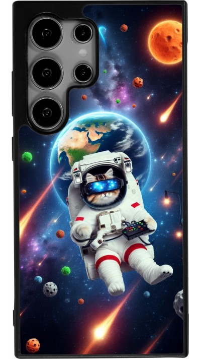 Coque Samsung Galaxy S25 Ultra - Silicone rigide noir VR SpaceCat Odyssey
