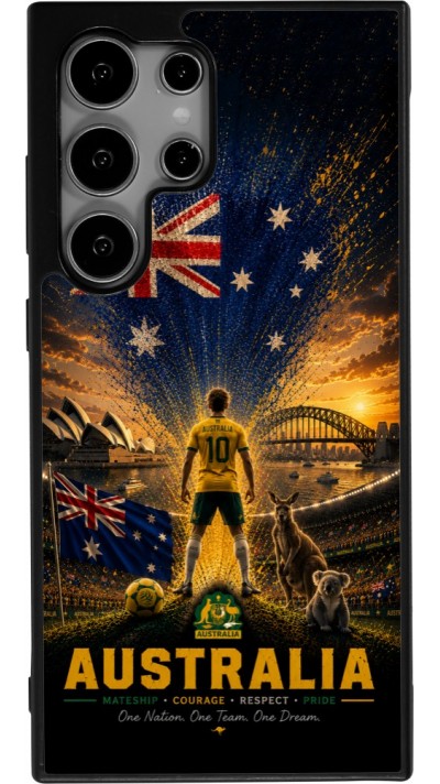 Samsung Galaxy S25 Ultra Case Hülle - Silikon schwarz Fussball Australien splash 2026
