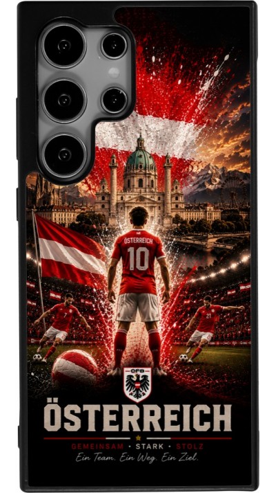 Samsung Galaxy S25 Ultra Case Hülle - Silikon schwarz Fussball Österreich splash 2026