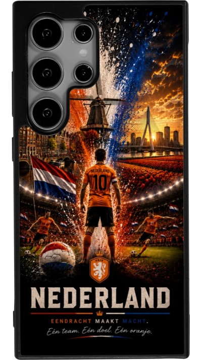 Samsung Galaxy S25 Ultra Case Hülle - Silikon schwarz Fussball Niederlande splash 2026