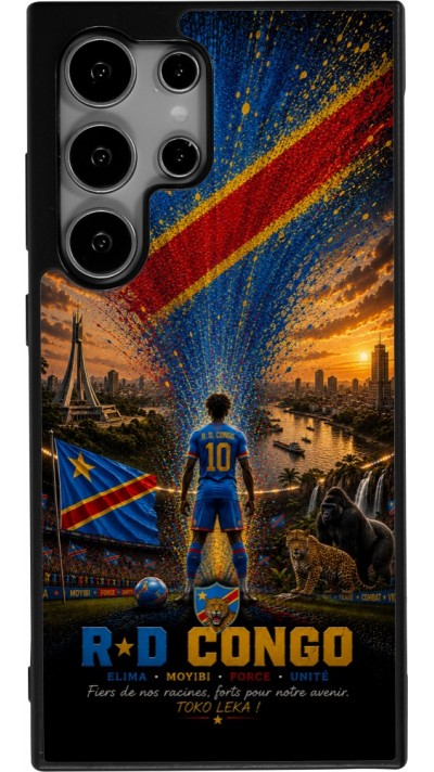 Samsung Galaxy S25 Ultra Case Hülle - Silikon schwarz Fussball Demokratische Republik Kongo splash 2026