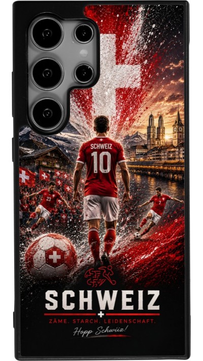 Samsung Galaxy S25 Ultra Case Hülle - Silikon schwarz Fussball Schweiz splash 2026
