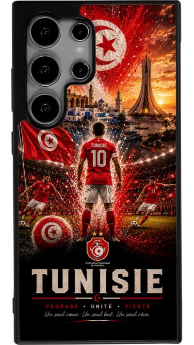 Samsung Galaxy S25 Ultra Case Hülle - Silikon schwarz Fussball Tunesien splash 2026