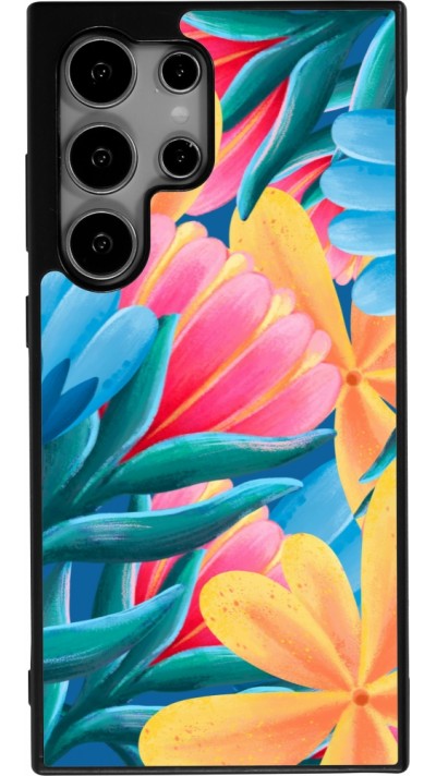 Coque Samsung Galaxy S25 Ultra - Silicone rigide noir Spring 23 colorful flowers