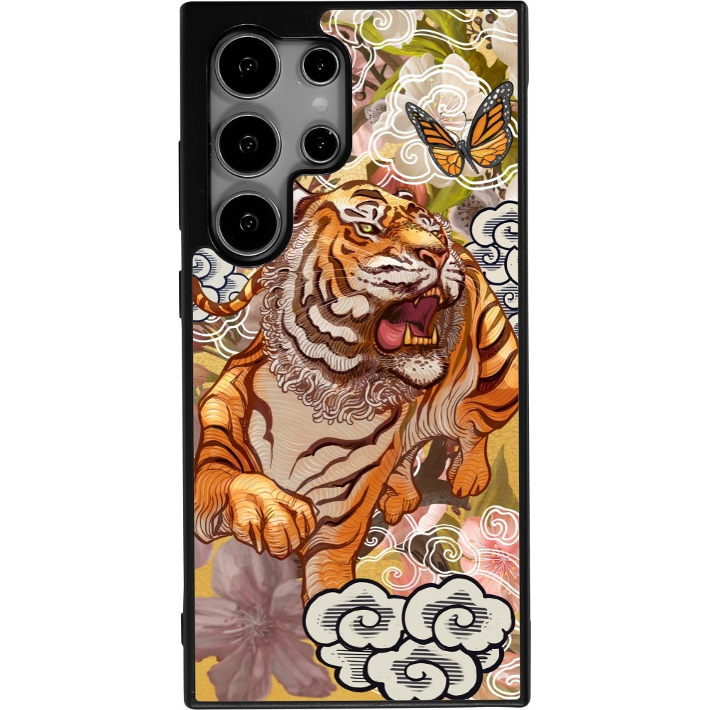Coque Samsung Galaxy S25 Ultra - Silicone rigide noir Spring 23 japanese tiger