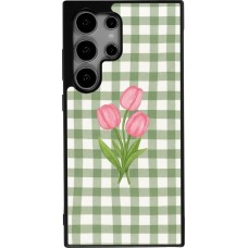 Coque Samsung Galaxy S25 Ultra - Silicone rigide noir Green vichy tulips Spring 2026