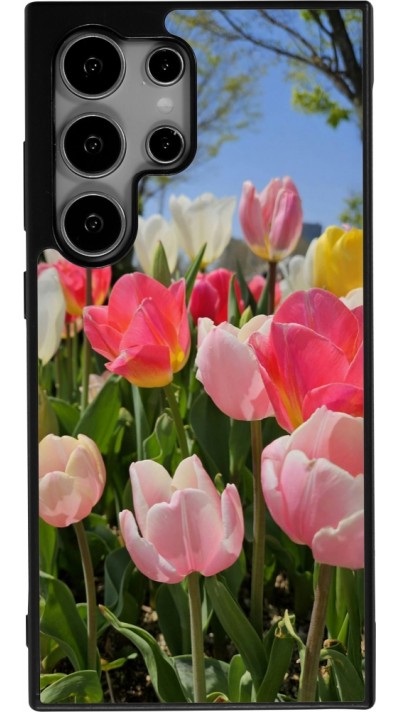 Samsung Galaxy S25 Ultra Case Hülle - Silikon schwarz Tulips Spring 2026