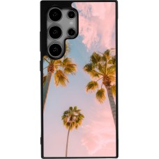 Coque Samsung Galaxy S25 Ultra - Silicone rigide noir Summer 2025 Palmiers