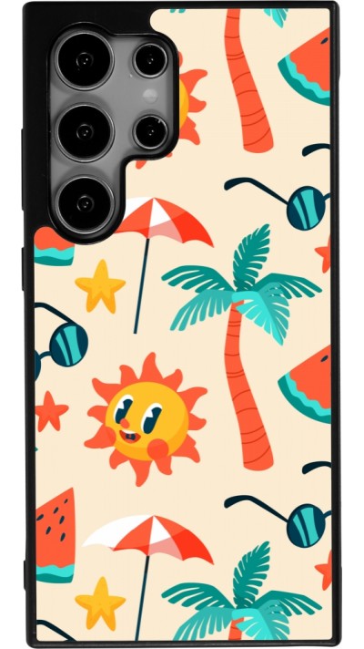 Coque Samsung Galaxy S25 Ultra - Silicone rigide noir Summer 2025 Pattern soleil