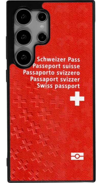 Coque Samsung Galaxy S25 Ultra - Silicone rigide noir Swiss Passport
