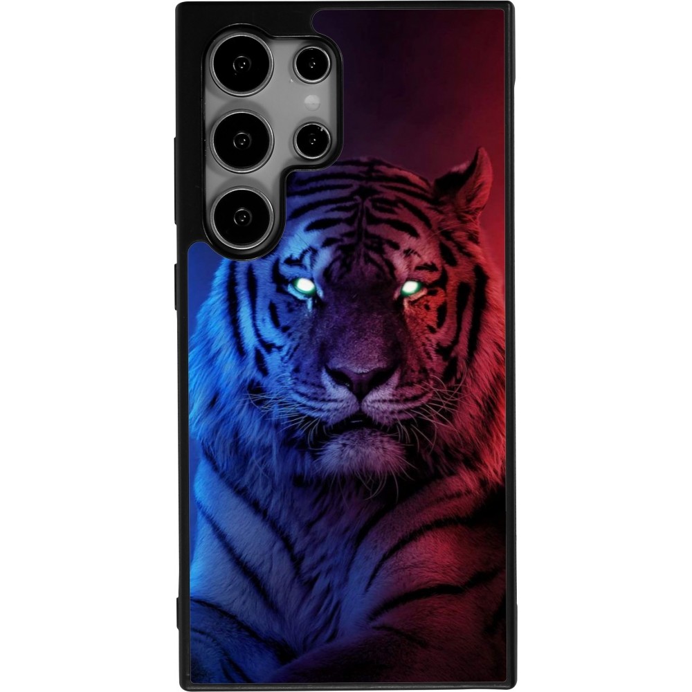 Samsung Galaxy S25 Ultra Case Hülle - Silikon schwarz Tiger Blue Red