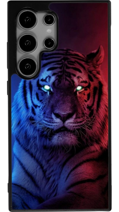 Coque Samsung Galaxy S25 Ultra - Silicone rigide noir Tiger Blue Red