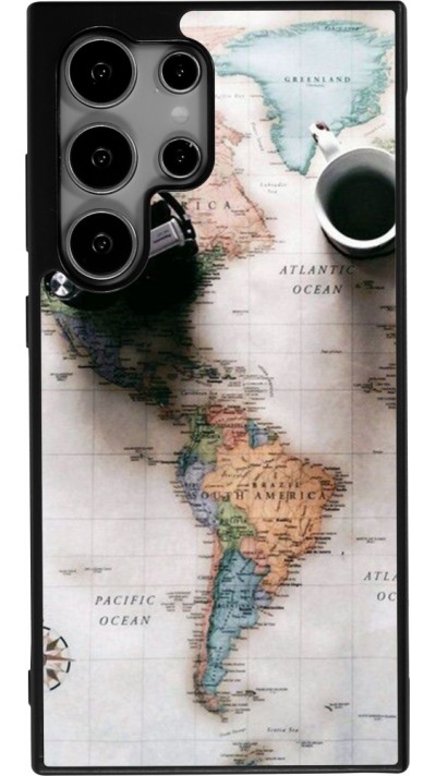 Coque Samsung Galaxy S25 Ultra - Silicone rigide noir Travel 01