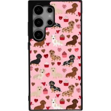 Coque Samsung Galaxy S25 Ultra - Silicone rigide noir Valentine 2024 puppy love