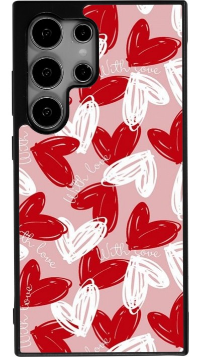 Coque Samsung Galaxy S25 Ultra - Silicone rigide noir Valentine 2024 with love heart