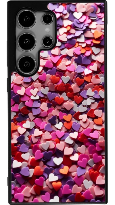 Coque Samsung Galaxy S25 Ultra - Silicone rigide noir Valentine 2025 Confetti