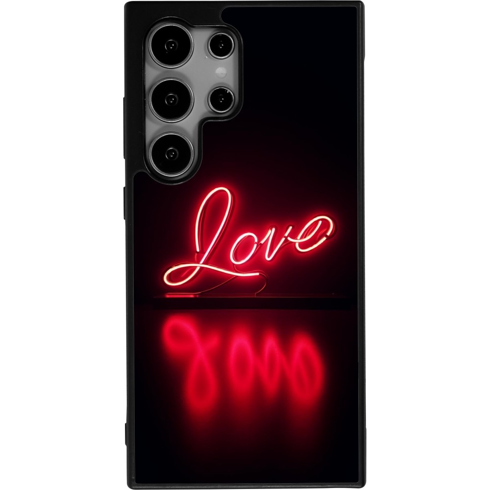 Samsung Galaxy S25 Ultra Case Hülle - Silikon schwarz Valentine 2025 Neon Liebe